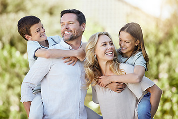 Image showing There is no greater love compared to a parent’s love. a couple spending time outdoors with their two children.