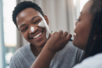 Image showing More glow, less gender roles. a young couple getting homemade facials together at home.