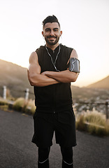 Image showing Im always craving a good workout. Portrait of a sporty young man exercising outdoors.