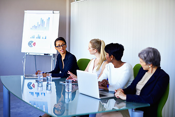 Image showing The morning meeting. a group of coworkers having a meeting in the boardroom.