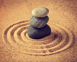 Image showing Japanese Zen stone garden