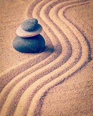 Image showing Japanese Zen stone garden