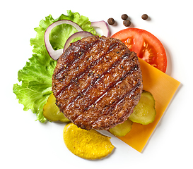 Image showing various food ingredients for making burger