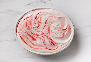 Image showing homemade strawberry ice cream