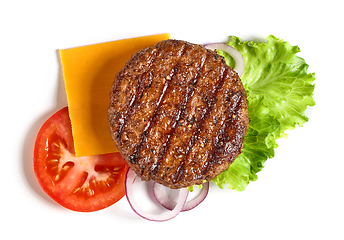 Image showing burger ingredients on white background