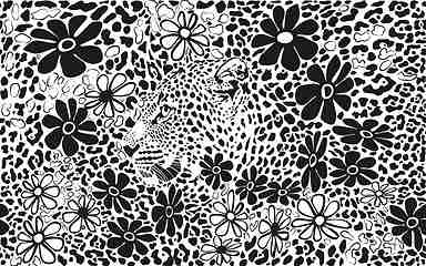 Image showing Background formed by leopard and flowers