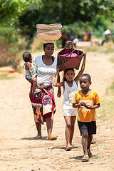 Image showing Group of Malagasy people on the streets of Miandrivazo.