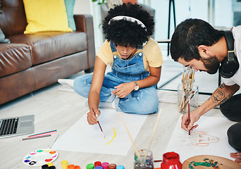 Image showing Finding creative ways to stay busy. a young couple painting together at home.