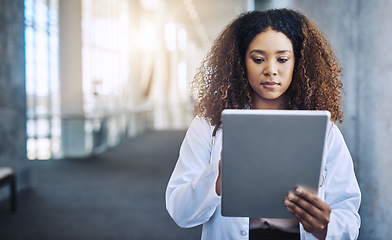 Image showing That search engine wont give you the advice Ill give you. a female doctor using a digital tablet.