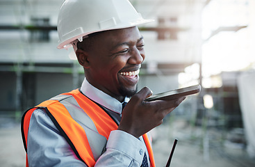 Image showing Business hours are for building customer relationships. a young man using a smartphone while working at a construction site.