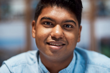 Image showing Forward is the only way towards success. Portrait of a confident young businessman working in a modern office.