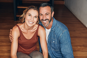 Image showing Keep on caring for each other. Portrait of a happy couple spending quality time at home.