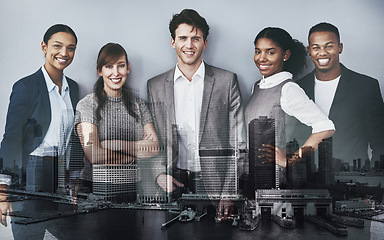 Image showing We are the best people for the job. Cropped portrait of a group of young businesspeople waiting in line for their interviews.