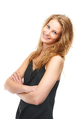 Image showing Young, confident and looking great. Studio shot of an attractive young woman isolated on white.