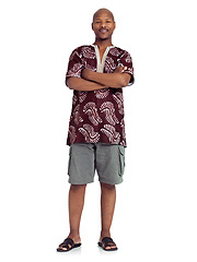 Image showing Certain about his decisions. Full length studio shot of an african man standing against a white background.