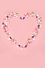 Image showing Heart Shaped Flower Wreath with Easter Eggs