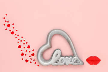 Image showing Valentine Love Heart Luscious Lips Abstract