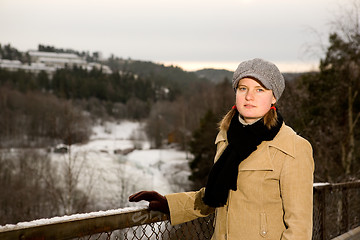 Image showing Young Woman in the winter