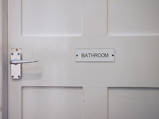 Image showing White bathroom door detail