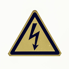 Image showing Vintage looking Danger of death Electric shock