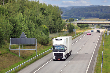 Image showing Volvo FH Truck Refrigerated Trailer on Motorway