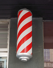 Image showing Red and white barber sign