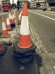 Image showing Vintage looking Traffic cone