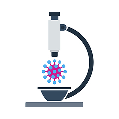 Image showing Research Coronavirus By Microscope Icon