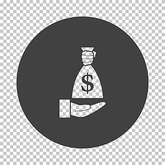 Image showing Hand Holding The Money Bag Icon