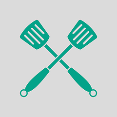 Image showing Crossed Frying Spatula