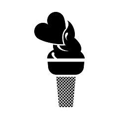 Image showing Valentine Icecream With Heart Icon