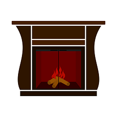 Image showing Fireplace With Doors Icon