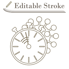 Image showing Coronavirus Molecule Under Stopwatch Icon