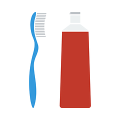 Image showing Toothpaste And Brush Icon