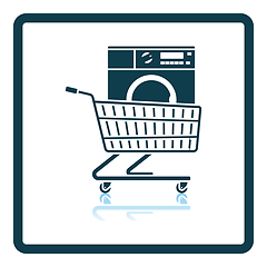 Image showing Shopping Cart With Washing Machine Icon