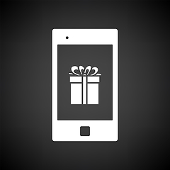 Image showing Smartphone With Gift Box On Screen Icon