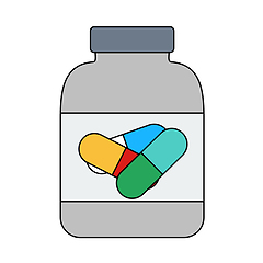Image showing Icon Of Fitness Pills In Container