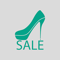 Image showing High Heel Shoe On Sale Sign Icon