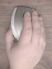 Image showing Business concept - Human hand using computer mouse