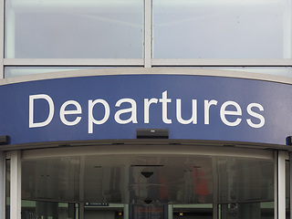 Image showing Departures door at airport