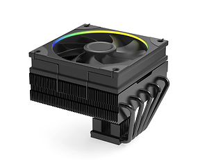 Image showing Black low profile computer processor cooler