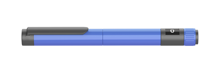 Image showing Blue insulin pen