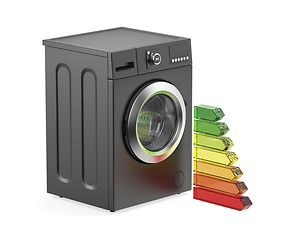 Image showing Washing machine and energy efficiency rating bars