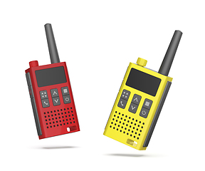 Image showing Yellow and red walkie talkies