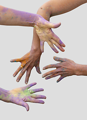Image showing colorful hands