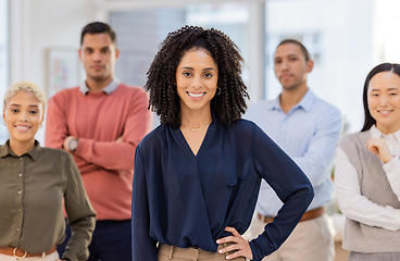 Image showing Diversity, community and portrait of business people in office for support, teamwork and leadership. Collaboration, success and management with group of employee for solidarity and confident vision