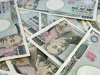 Image showing Heap of yens bills