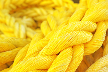 Image showing Yellow rope. Strong and colorful rope.