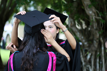 Image showing Beautiful Asian university graduates 