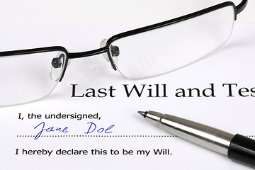 Image showing Last Will